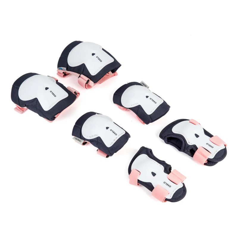 Kit De Protección Patinaje Niños 3x2 Skate Blanco Oxelo Azul