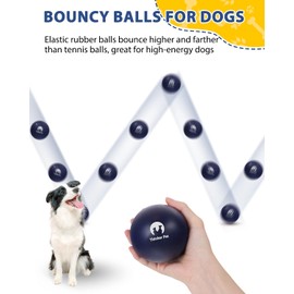SCHITEC Dog Balls Indestructible, Solid Rubber Bouncy Fetch Ball for Aggressive Chewers, Durable Chew Toy for Large Dogs
