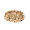 YRMT Water Hyacinth Serving Tray Round Woven Tray with Handles
