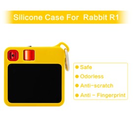 Hanload Silicone Protective Case for Rabbit R1 AI Device, Protective Cover Sleeve for Scratch-Resistant, Drop Protection, Rabbit R1 Accessories (Yellow)