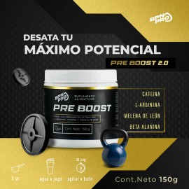 Pre Entreno, Cafeína, Beta Alanina, L-Arginina, Arándano, Betabel, Melena de León | Mejora Energía, Resistencia, Concentración Y Rendimiento Deportivo, Pre Workout | Pre Boost BPN PRO 25 Porciones