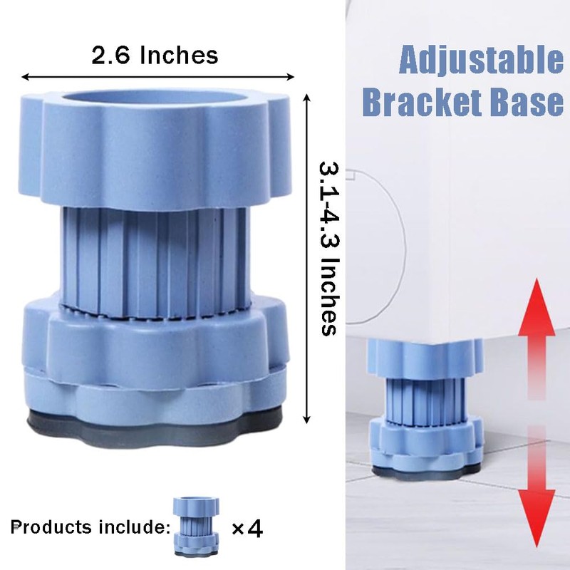 Ouliget Washing Machine Base Foot Pads Anti Vibration Pads,Adjustable Height