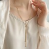 Moonstan Necklace, Long Necklace, Women's, Popular, Gold, Silver, Pink Gold,