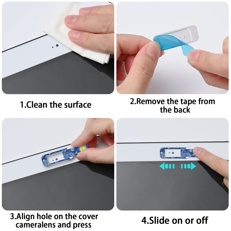 Webcam cover, 3 pieces, laptop camera cover, privacy shielding capacity