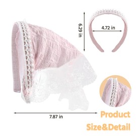 Pink Head Scarf Headband for Women's Hair Decoration Accessories for Girls Hair Bandanas Head Kerchief Triangle Scarves Hairband Lace Head Coverings Wraps Headscarf Headband