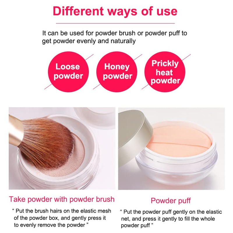 AKOAK Capacity 20 ml(0.67 oz) Empty Reusable Plastic Loose Powder