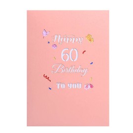 Happy 60th Birthday Card, 60th Birthday Cards for Women, 60th Birthday Gifts for Women, Happy Birthday Card, Pop Up Cards, Pop Up Cards Flowers for Women with Note