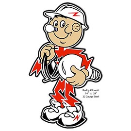 Victory Vintage Signs Reddy Kilowatt Laser Cut Out of Metal Reproduction 14x24