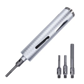 2-1/16 inch Diamond Dry Core Drill Bit, 10" Drilling Depth, 5/8"-11 Thread Core Drill Bit for Concrete Masonry Brick Block, Includes 3 Adapters SDS Plus, SDS Max and Hex (2-1/16 inch)