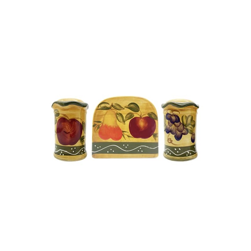 ACK Salt and Pepper Shaker with Napkin holder (Mixed Fruit),