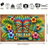 BlissYard Tiki Bar Banner Backdrop Poster Tropical Luau Hawaiian Pineapple