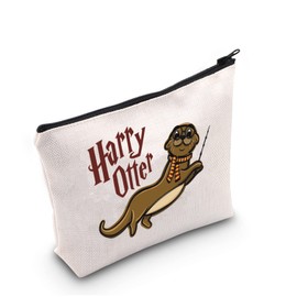 Otter Lover Gift Harry Otter Makeup Bag Sea Otter Animal Lover Cosmetic Bag Otter Mom Gift Zoo Animal Lover Gift Zipper Travel Bag (Harry Otter)