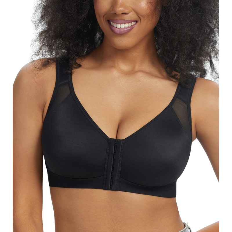 Lemorosy Front Closure Full Coverage Posture Bra Wireless Back Support