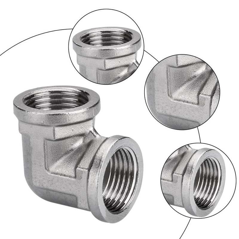 2 pieces 304 stainless steel angle 90°, 1/2 inch female