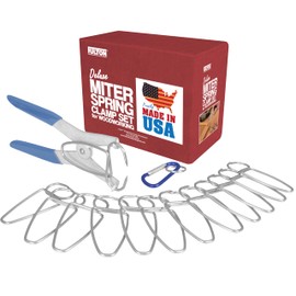 Fulton Miter Spring Clamps for Woodworking Set, Wood Trim, Picture Frames, Crown Molding Tool, Hip Clip and 13 Spring Miter Clamps for Trim, Finish Carpenter Tools, Made in the USA