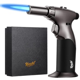 KOACKL Dual Flame Butane Torch Lighter, Refillable Kitchen Torch, Adjustable Flame with Ignition Lock Mini Blow Torch for Cooking, Creme Brulee, Soldering, Welding (Butane Gas Not Included)