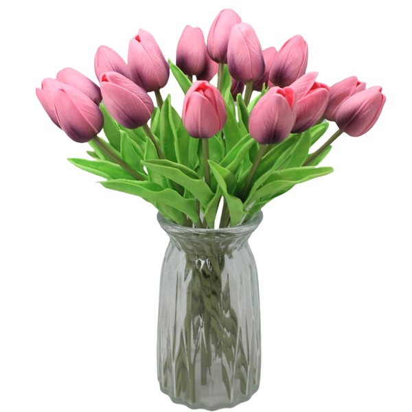 ALIERSA Artificial Flowers 10 Heads Mini Real Touch Artificial Tulip