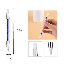 YECIRALA 10Pcs Silicone Nail Tools 3f Nail Art Brush For Nails Silicone Nail Brush Chrome Powder Glitter Pickers Tools Applicator Reusable Nail Art Acrylic Silicone Brushes For Resin Carving Tools