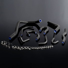 Silicone Radiator Hose Piping Clamps Kit Compatible with 1988 1989 1990 1991 Honda Civic/CRX EE EF/CR-X Base/DX/HF/Si Black