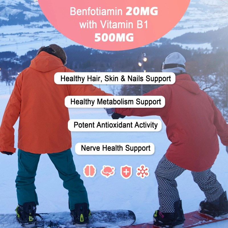 NuvitaGarden Vitamin B1 (Thiamin) 500 mg, 240 Caps - Energy