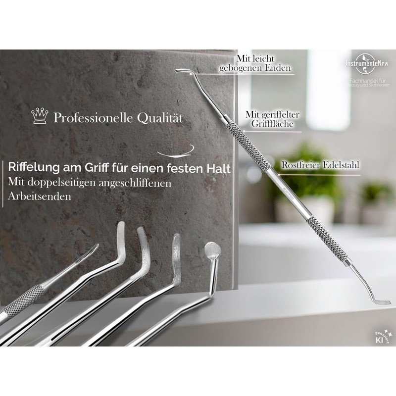 InstrumenteNrw Set of 5 Nail Corner Lifters Corner File Foot