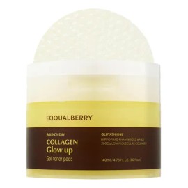 Eqqualberry Gel Toner Pads Collagen Glow Up Facial 60 Pads Todo Tipo De Piel Día/noche