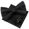 Alizeal Mens Retro Paisley Pre-tied Bow Tie, Pocket Square and