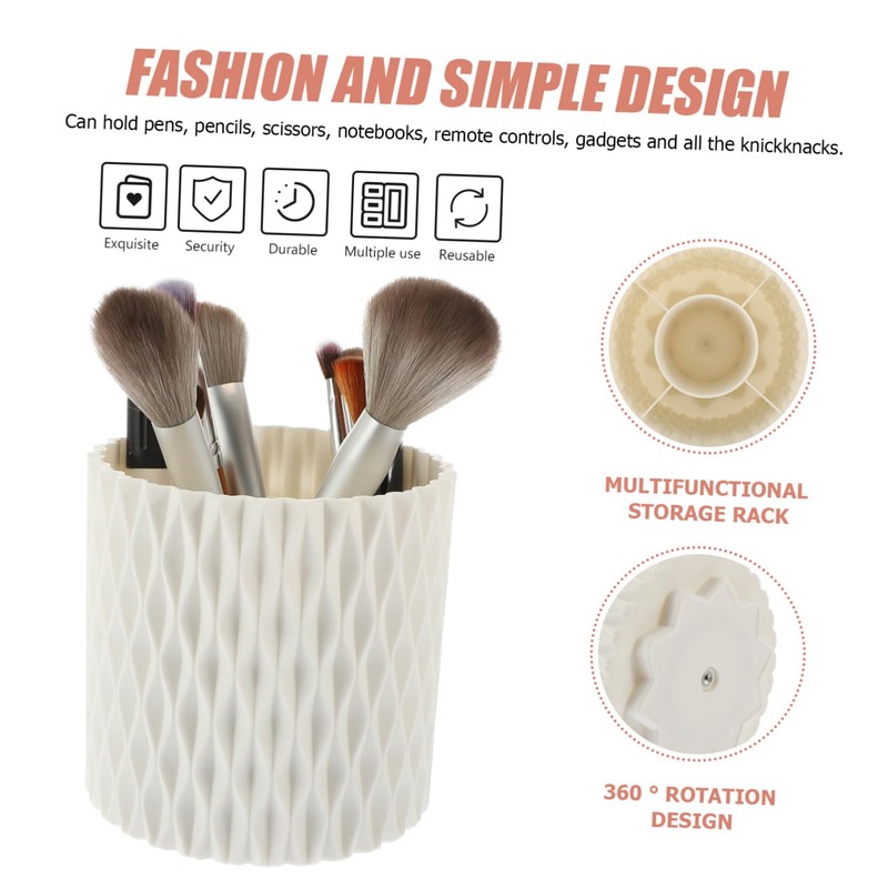 Ipetboom Rotating Makeup Brush Holder Portable Storage Container for Brushes