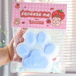Bahan alamy Taba Squishy Paw, Super Soft Big Cat Paw Squishy Toys for Stress Relief, Kawaii Squishy Cat Paw, Squeeze Toys for Anxiety & Relaxation for Cat Lovers, Kids, Adults (Blue)