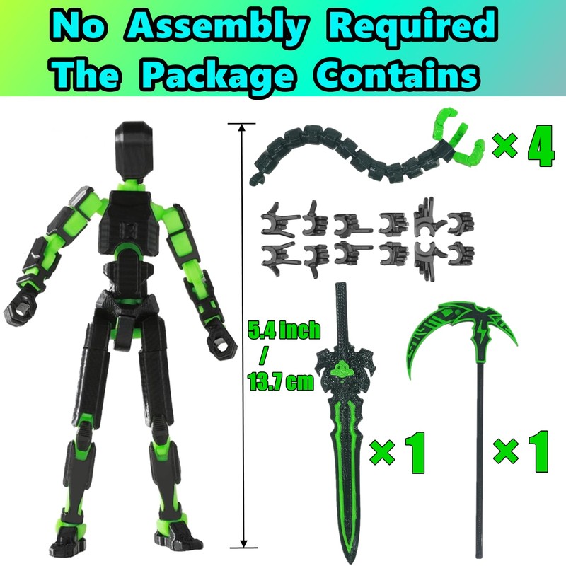 ULTHOOL Titan 13 Action Figure,Assembly Completed 3D Printed T13 Multi-Jointed
