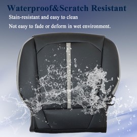 NLQR Front Driver Side Bottom Replacement Seat Cover Compatible with Ford F150 Platinum Ed 2015 2016 2017 2018 2019 2020