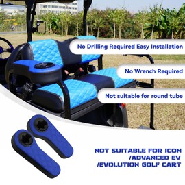 XUANYUDG0769 Golf Cart Armrest with Cup Holder for EZGO TXT Club Car DS Precedent and Yamaha Rear Seat Kit, Upgrade Support Frame/No Need Drilling Arm Rest (Diamond-Blue)