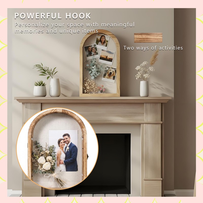 WLZGDFB Shadow Box Frame with Clear Acrylic Door, Removable Shelves
