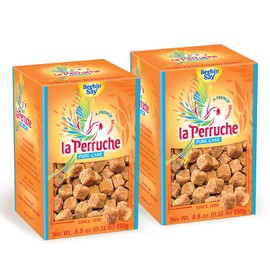 La Perruche Pure Cane Brown Sugar Cubes (250g/8.8oz box) | Ideal Sugar Cubes for Coffee | Pack of 2