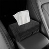 XUNQUCOM Car Chair Back Mounted Tissue Holder PU Leather Case,Black