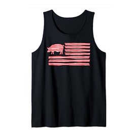 Sweet Salted Smoke Meaty Pig Flag Artwork Bacon Tank Top