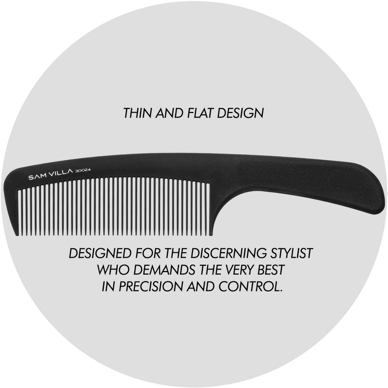 Sam Villa Artist Series Barbering Handle Comb, Black