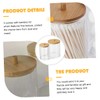 VILLFUL Cotton Swab Holder Bamboo Lids Acrylic Round Swab Holder
