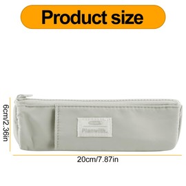Thyonta Lightweight Mini Stretch Pencil Stationery Pouch Waterproof and Portable Reading Strap Pencil Case Suitable for Office Outdoor Makeup（Grey）