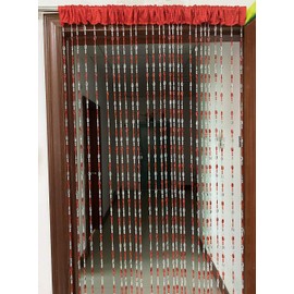 ZiDeTang Acrylic Beaded Door Curtain Décor Tassel Room Divider Curtain (Red, 100cm by 195cm)