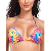 Ocean Blues - Bikini triangular para mujer, Diseño floral colorido,