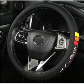 15inch Tri Color Design Non-Slip Breathable Steering Wheel Cover Enhances Grip and Comfort Compatible with Tacoma 4Runner Tundra Accessories (4 Mountains Yellow)