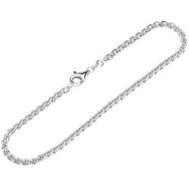 NKlaus Women's Necklace Round (38 cm - 80 cm) 925 Sterling Silver Width: 2.4 mm, Sterling Silver