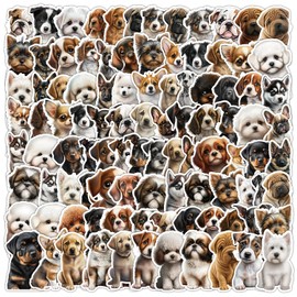 100 Pieces Cute Dog Stickers Puppy Decals Vinyl Waterproof Stickers Decals for Kids Teen Laptops Water Bottle Notebook Luggage Skateboard Phone