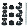 100 x Black Roofing Caps and 100 x 3" Pan