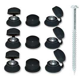 100 x Black Roofing Caps and 100 x 3" Pan Head Corrugated Roofing Screws
