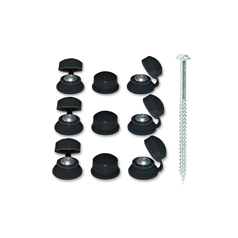 100 x Black Roofing Caps and 100 x 3" Pan