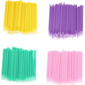 Micro Aplicador Desechable, 400 Pcs 4 Colores Micro Aplicador Flexible, Cepillos, Micro Varitas, Suministros para Maquillaje, Aplicación de Delineador de Ojos