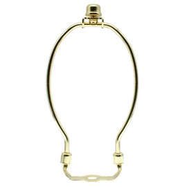 6 inch Lamp Shade Harp Holder Kit Heavy Duty Horn Frame Lampshade Bracket with Solid lamp finial Cap for Table and Floor Lamps [FDXGYH, Gold]