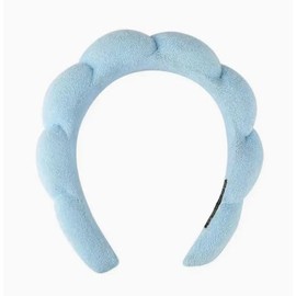 Purple Spa Headband for Washing Face, Makeup Headband, Bubble Skincare Headbands Terry Cloth Headband Soft Puffy Headband for Women Makeup Removal, Shower, Facial Mask, Sky Blue make up headband